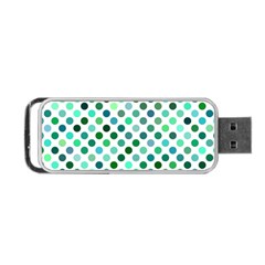 Polka-dot-green Portable Usb Flash (one Side) by nate14shop