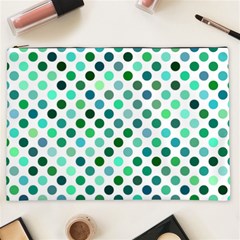 Polka-dot-green Cosmetic Bag (xxl) by nate14shop