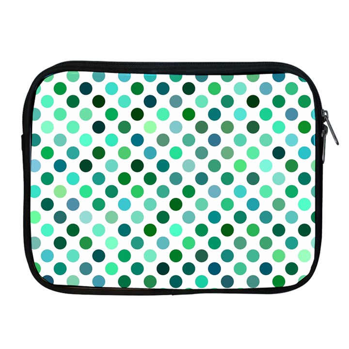 Polka-dot-green Apple iPad 2/3/4 Zipper Cases