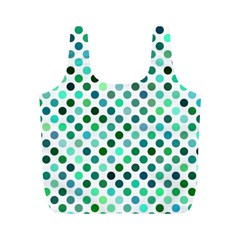 Polka-dot-green Full Print Recycle Bag (m) by nate14shop