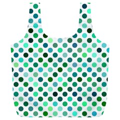 Polka-dot-green Full Print Recycle Bag (xl) by nate14shop