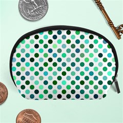 Polka-dot-green Accessory Pouch (large) by nate14shop