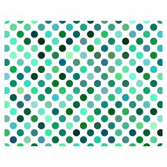 Polka-dot-green Double Sided Flano Blanket (medium)  by nate14shop