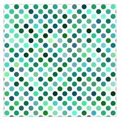 Polka-dot-green Square Satin Scarf (36  X 36 ) by nate14shop