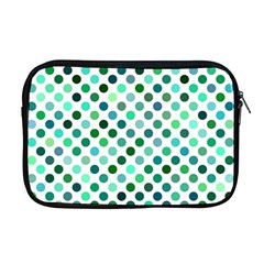 Polka-dot-green Apple Macbook Pro 17  Zipper Case by nate14shop