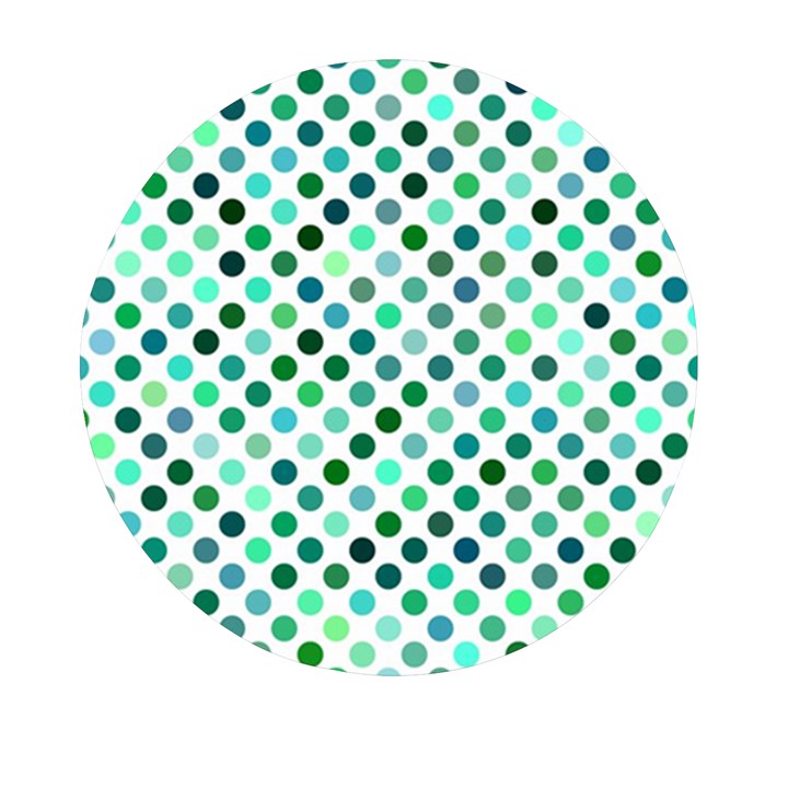 Polka-dot-green Mini Round Pill Box