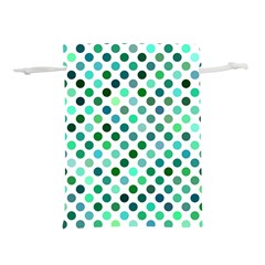 Polka-dot-green Lightweight Drawstring Pouch (m) by nate14shop