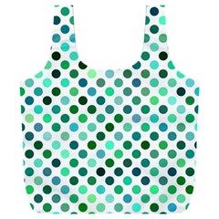 Polka-dot-green Full Print Recycle Bag (xxl) by nate14shop