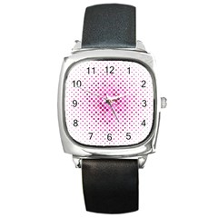 Polkadot-pattern Square Metal Watch by nate14shop