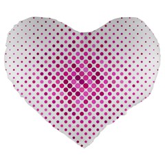 Polkadot-pattern Large 19  Premium Heart Shape Cushions by nate14shop