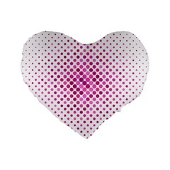 Polkadot-pattern Standard 16  Premium Flano Heart Shape Cushions by nate14shop