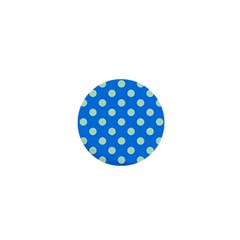 Polka-dots-blue 1  Mini Buttons