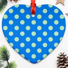 Polka-dots-blue Ornament (Heart)