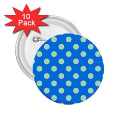 Polka-dots-blue 2.25  Buttons (10 pack) 