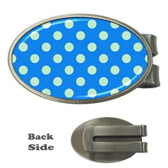 Polka-dots-blue Money Clips (Oval) 