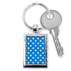 Polka-dots-blue Key Chain (Rectangle)