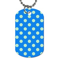 Polka-dots-blue Dog Tag (One Side)