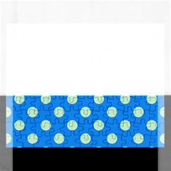 Polka-dots-blue Rectangular Jigsaw Puzzl