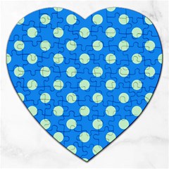 Polka-dots-blue Jigsaw Puzzle (Heart)