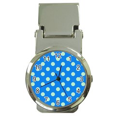 Polka-dots-blue Money Clip Watches