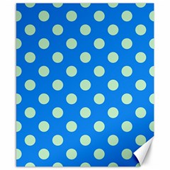 Polka-dots-blue Canvas 8  x 10 