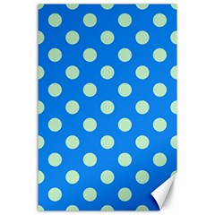 Polka-dots-blue Canvas 24  x 36 