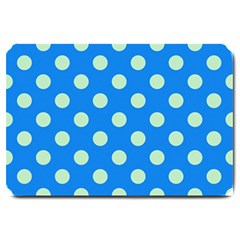 Polka-dots-blue Large Doormat 