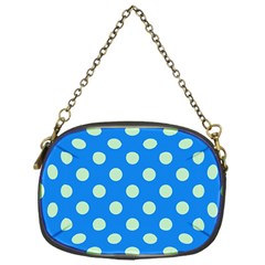 Polka-dots-blue Chain Purse (One Side)