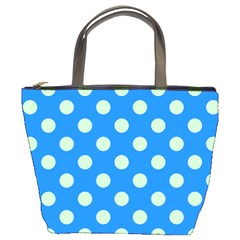 Polka-dots-blue Bucket Bag