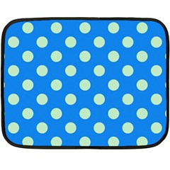 Polka-dots-blue Fleece Blanket (Mini)