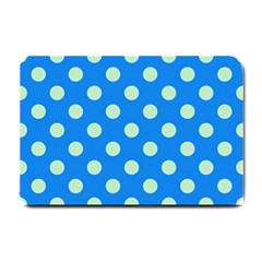 Polka-dots-blue Small Doormat  by nate14shop