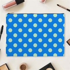 Polka-dots-blue Cosmetic Bag (XL)