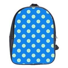 Polka-dots-blue School Bag (Large)