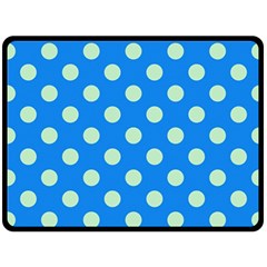 Polka-dots-blue Fleece Blanket (Large) 