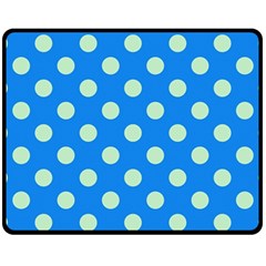 Polka-dots-blue Fleece Blanket (Medium) 