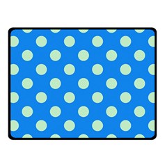 Polka-dots-blue Fleece Blanket (Small)