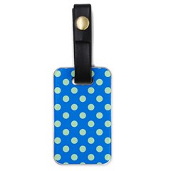 Polka-dots-blue Luggage Tag (one side)