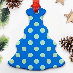 Polka-dots-blue Ornament (Christmas Tree) 