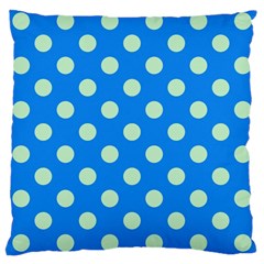 Polka-dots-blue Large Cushion Case (One Side)