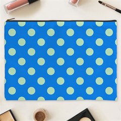 Polka-dots-blue Cosmetic Bag (XXXL)