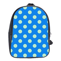 Polka-dots-blue School Bag (XL)