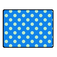 Polka-dots-blue Double Sided Fleece Blanket (Small) 