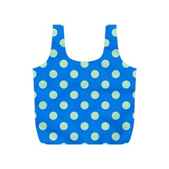 Polka-dots-blue Full Print Recycle Bag (S)