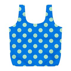 Polka-dots-blue Full Print Recycle Bag (L)