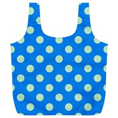 Polka-dots-blue Full Print Recycle Bag (XL)