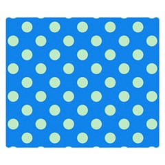 Polka-dots-blue Double Sided Flano Blanket (Small) 