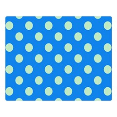 Polka-dots-blue Double Sided Flano Blanket (Large) 