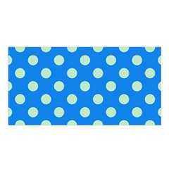 Polka-dots-blue Satin Shawl 45  x 80 