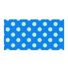 Polka-dots-blue Satin Wrap 35  x 70 