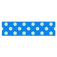 Polka-dots-blue Oblong Satin Scarf (16  x 60 )